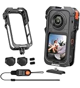 Amazear Metal Protective Cage for Insta360 X6 Accessories, with Quick Base | Premium Aluminum Cag...