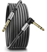 Aqdocvf Premium 1/4 Inch TRS Cable 20ft, Guitar Cord Right Angled | Noise-Free Long-Lasting Pro 6...