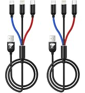 Aioneus Multi Charging Cable, Multi Charger Cable Nylon Braided 3 in 1 Charging Cable Multi USB C...
