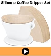 white silicone coffee dripper set