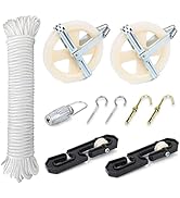 TooTaci Outdoor Clothesline Kit, 5" Nylon Clothesline Pulley Kit, 150ft Polyester Clothes Line Ro...