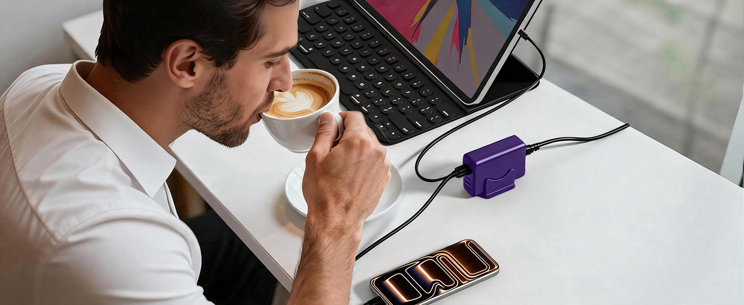 multi device charging station with 5ft extension cord ideal for home