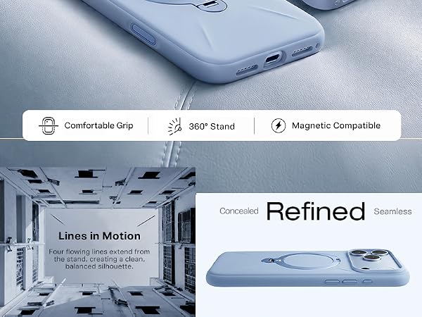 magnetic iphone 18 pro case silicone kickstand soft