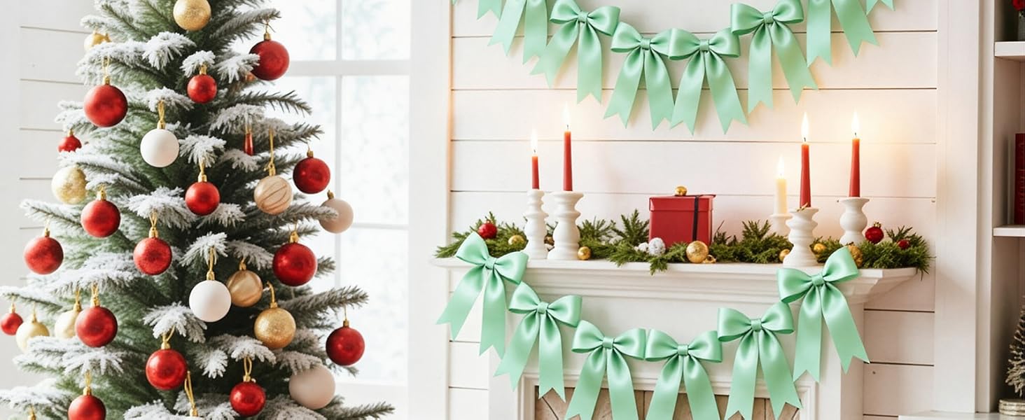 green bow birthday decoration
