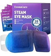 EzonaCare Steam Eye Masks for Dry Eyes, 45 Min+ Heated Eye Mask, Disposable Self Heating Warm Com...