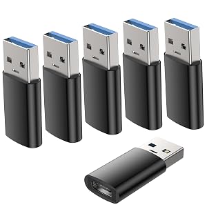 6 Pack USB To USB C Adapter