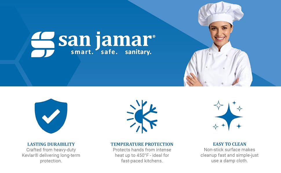 SAN JAMAR 800FG17-BK - Oven Mits