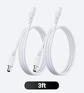 2PCS 3FT/1M Pure Copper Power Extension Cable, 5.5mm x 2.1mm Female to Male, DC 12V Power Extensi...