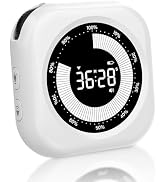 PERSUPER Visual Timer for Kids, 10 Hours Countdown/Up, with Rechargeable, 3 Volume Levels,3 Brigh...