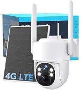 GNCC 4G LTE Cellular Solar Security Camera Wireless Outdoor, No Wi-Fi Need | 360° Live View, With...