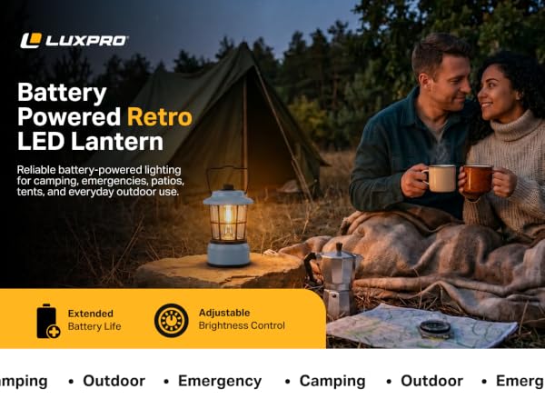 Battery Powered Retro LED Lantern
