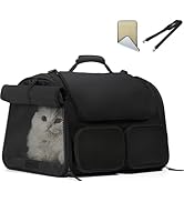 FUKUMARU Cat Carrier, 4 Mesh Windows Small Dog Carrier, 4 Storage Pockets Cat Travel Bag, Under 1...