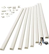 Yecaye 125in Cord Hider, Large Cord Covers for Wires on Wall, Cable Management Kit for Mount TVs,...