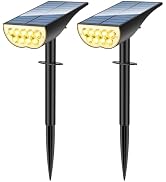 ZOOKKI Solar Spot Lights Outdoor, Solar Lights Outdoor Waterproof IP65, 3 Brightness Modes Dusk t...