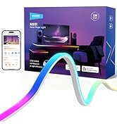 NEEWER 16.4ft/5m LED Strip Lights Front Lit, Smart AI App Control RGB Cuttable Neon Rope Light Co...