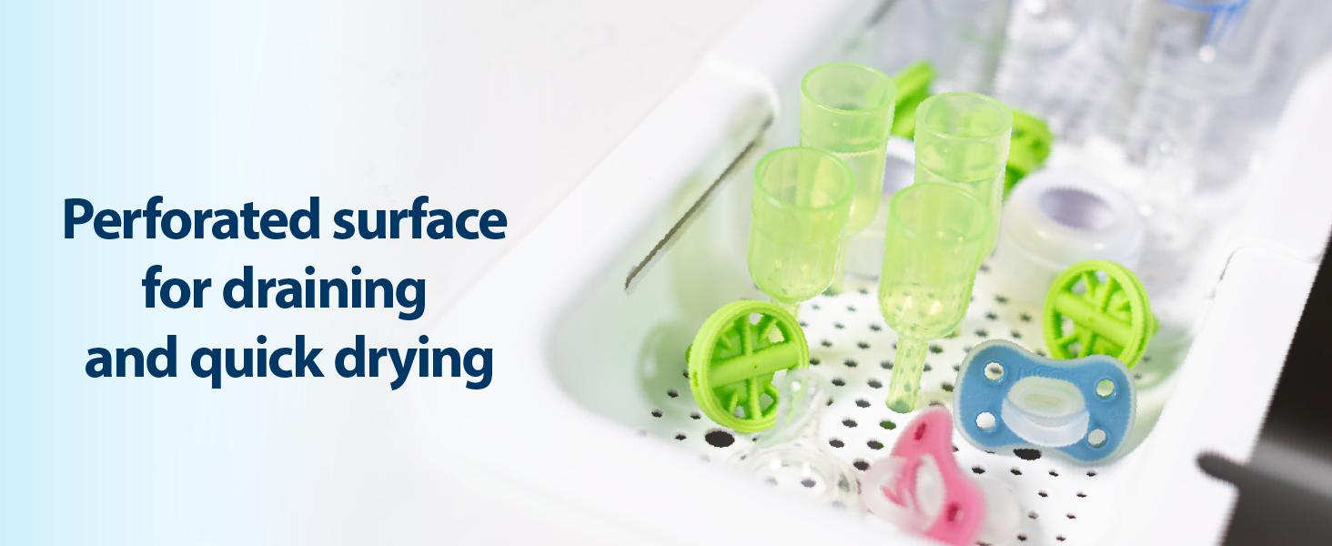 Perforated surface for draining and quick drying