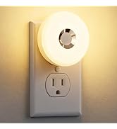 VUXHUAR LED Night Light Plug into Wall, 3-Color 3700K-5600K Dusk-to-Dawn Motion Sensor, 0.7W Ener...