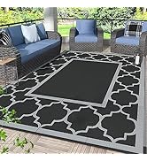GENIMO 5' x 8' Outdoor Rug Waterproof for Patio Decor, Foldable Reversible Plastic Straw Area Rug...