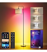 PARTPHONER Smart LED Floor Lamp with APP Control & RGB Colors - 69'' Dimmable Standing Lamp for L...