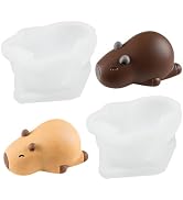 2 Pieces 3D Cartoon Candle Mold, Waterpig Shape Silicone Kitchen Molds, 3 x 2.3 x 1.6inch Cute An...