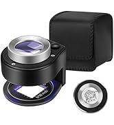 45X Jewelry Magnifier with 6 Light, Desktop Portable Coin Magnifier Sewing Magnifing Glass for Te...