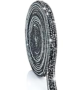 Dowarm 3 Yards Black Rhinestone Ribbon Crystal Self Adhesive Tape Bling Diamond Sticker Glittery ...