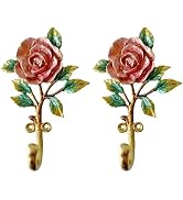 Pewery Vintage Flower Shaped Decorative Wall Hooks Rack Hangers for Hanging Clothes Coats Towels ...