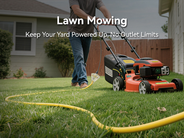 Lawn Mowing-Keep Your Powered Up, No Outlet Limits