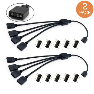 5V 3-Pin RGB Female To Female SplittersARGB Splitter Cable