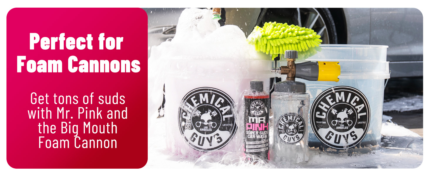 Mr. Pink Super Suds high foam soap; cleaning car shampoo for detailing with brilliant glossy finish