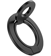 Phone Ring Holder Grip with Dual-Side Magnets, Universal Magnetic Kickstand Stand, Wireless Charg...