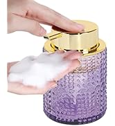 Fvstar Purple Bathroom Soap Dispenser, Glass Foaming Soap Dispenser with Large Pump, Refillable 1...
