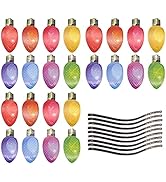 Bohisen 33 Pieces Christmas Car Refrigerator Decorations Reflective Bulb Light Shaped Magnets Orn...