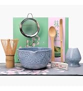 Joyscale Matcha Whisk Set, Matcha Set Whisk And Bowl, 8 Pcs Matcha Kit Set(Wide Cherry Blossom De...