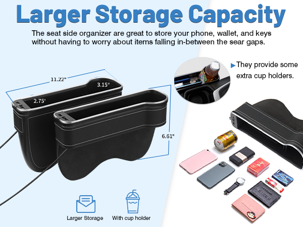 Car seat gap organizer
