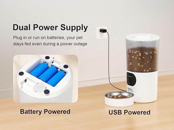 Automatic Cat Feeder with 2K Camera 5G/2.4G WiFi 6.5L Smart Pet Feeder for Cat & Small Dog