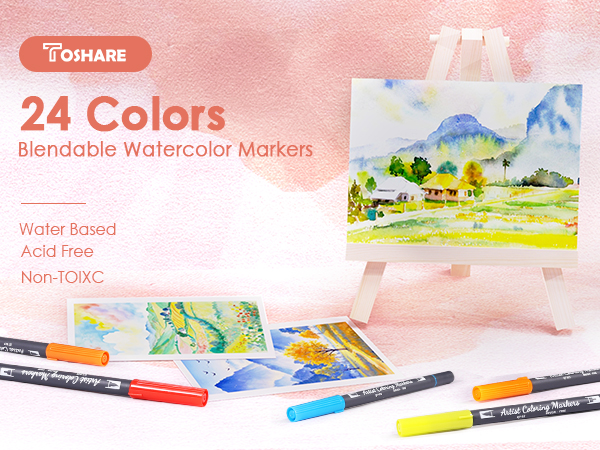 watercolor blending markers set