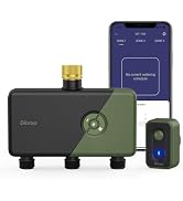 Diivoo 3 Zone WiFi Water Timer with Brass Inlet, Smart Sprinkler Hose Timer 3 Outlets Compatible ...