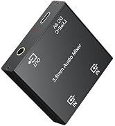 LiNKFOR 3.5mm Audio Mixer, 2-Channel Active Stereo Audio Mixer with Gold-Plated Connectors, Dual ...