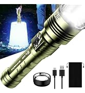 LED Flashlights High Lumens with Ignition Lens - 5000 Rechargeable Tactical | Super Bright Flashl...