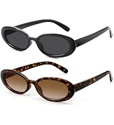 DANAMY Sunglasses Womens Retro Oval Sunglasses for Women Men Fashion Small Oval Sun Glasses 90s V...