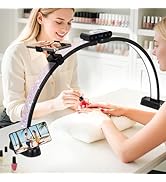 KIRKAS 29in Half Moon Light for Nail Desk with Phone Holder, Half Moon Lamp Adjustable Color Brig...