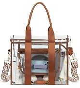 getgto Clear Bags for Women Tote Bag, Crossbody Bag, Stadium Approved Clear Purse for Sports Even...