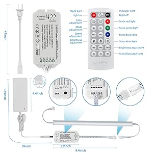 Power supply-controller remote RGBW under cabinet lights