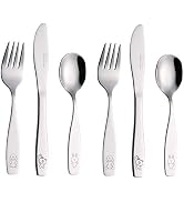 Exzact Children Cutlery Set 6pcs Stainless Steel Kids Toddler 24M+ | Dishwasher Safe Mirror Polis...