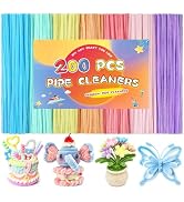 ZXIIXZ 200 PCS Pipe Cleaners, 7 Colors Rainbow Pipe Cleaners for Arts and Crafts DIY