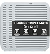 TOPULORS 3 PCS Silicone Trivets for Pots and Pans 9"x12" Heat Resistant Mat Hot Pads for Kitchen ...
