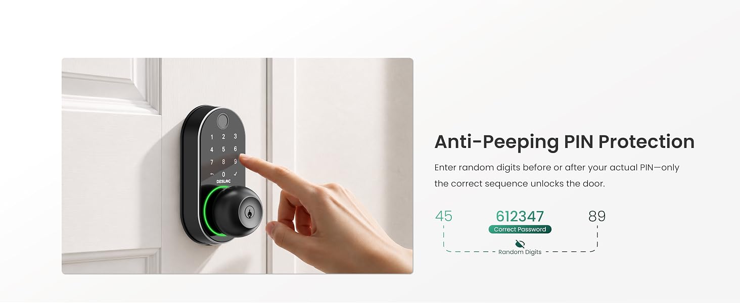 keyless entry door lock with handle