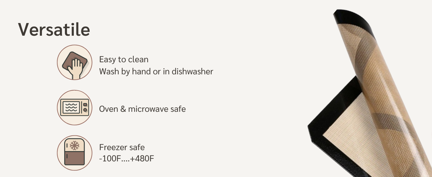 HAPPIELS non-toxic nonstick silicone baking mats