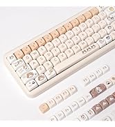 SUEHIODHY PBT Cat Keycaps Set MOA Profile Cute Keycaps 144 Keys Custom Dye-Sublimation Keyboard K...